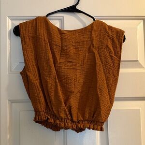 a new day Women's Textured Sleeveless Blouse in Rust